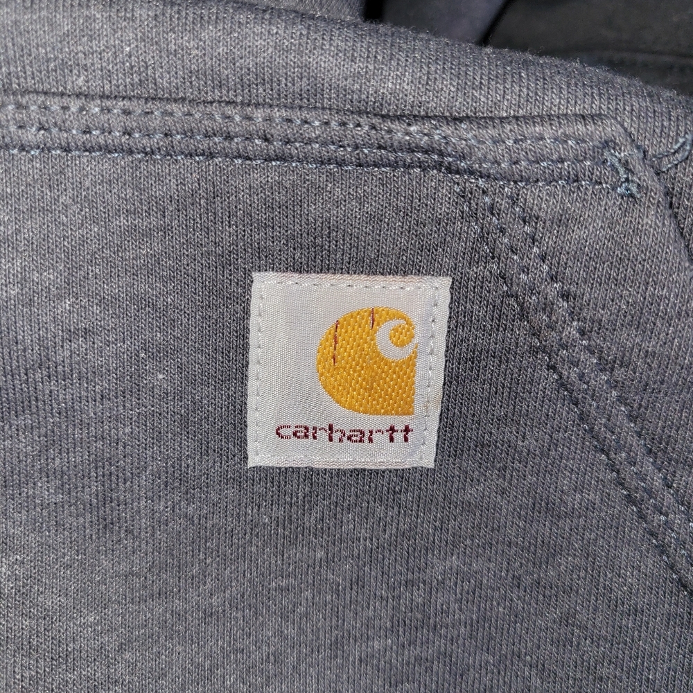 Carhartt Mens Rain Defender Loose Fit Heavyweight Quarter Zip Swearshirt Gray XL - Picture 4 of 9